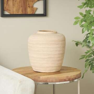 Rustic Novogratz Ceramic Decorative Vase for Home Decor