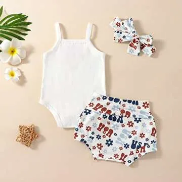 LIOMENGZI Newborn 4th of July Baby Girl Outfit Set
