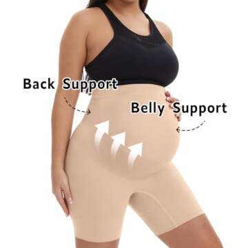 KUNINDOME Nude Maternity Shapewear, 2 Pack of Nude, Small