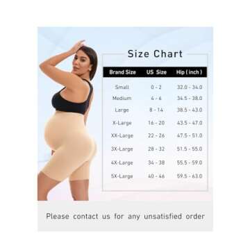 KUNINDOME Nude Maternity Shapewear, 2 Pack of Nude, Small