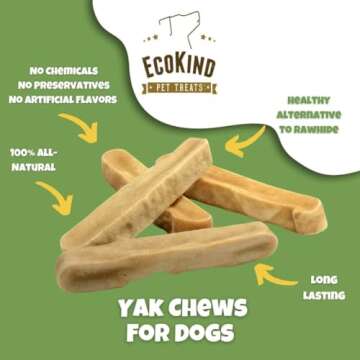 EcoKind Premium Gold Yak Cheese Himalayan Dog Chews, Healthy Dog Treats for Small Dogs, High Protein...