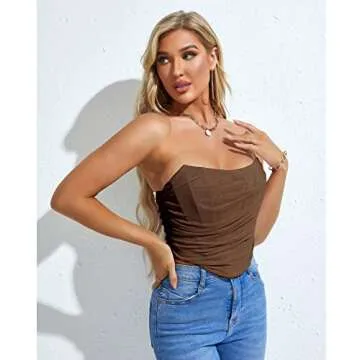ROYHON Chocolate Corset Top Women's Bustier Corset