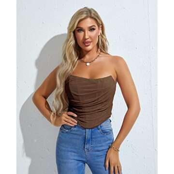 ROYHON Chocolate Corset Top Women's Bustier Corset