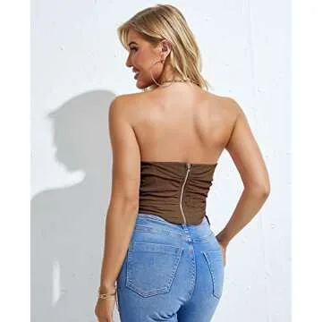ROYHON Chocolate Corset Top Women's Bustier Corset