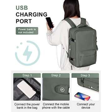 VECAVE Carry On Backpack for Women and Men - Travel Ready