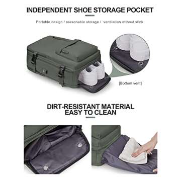 VECAVE Carry On Backpack for Women and Men - Travel Ready