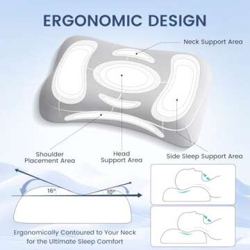 Elegear Deep Sleep Cooling Neck Pillow, Zero-Pressure Tech Orthopedic Pillow Provides Ultra-soft Clo...