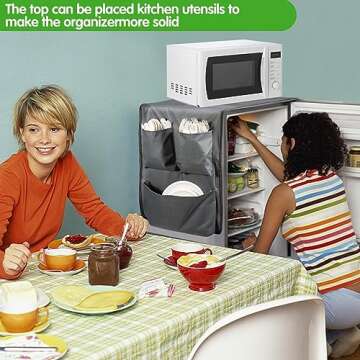 Extended Mini Fridge Caddy Organizer - 55" x 16.5" Back to School Dorm and Office Over the Fridge St...