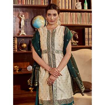 Elina fashion Indian Kurti for Womens With Lehenga & Dupatta | Art Silk Woven Readymade Kurtis Stitched Kurta For Pakistani Women