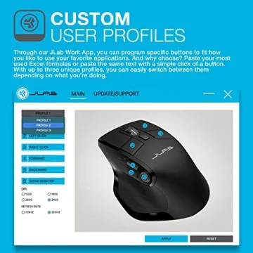 JLab Epic Wireless Mouse Multi-Device OLED Custom Profiles