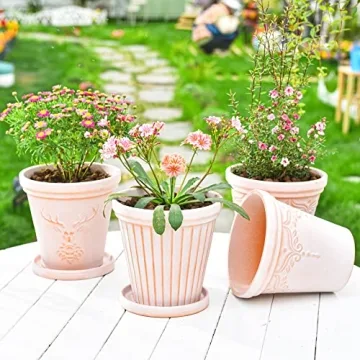 Sungmor Terracotta Pots Set - Beautiful Plant Planters