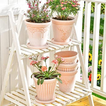 Sungmor Terracotta Pots Set - Beautiful Plant Planters