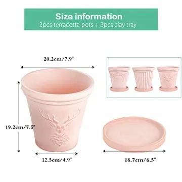 Sungmor Terracotta Pots Set - Beautiful Plant Planters