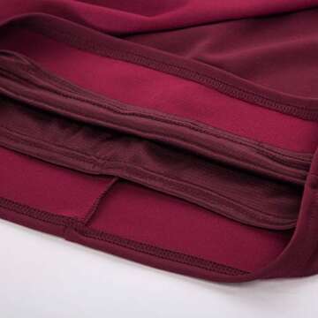 Kate Kasin Wear to Work Pencil Skirts for Women Elastic High Waist Wrap Front Knee Length Bodycon Skirt Tummy Control Wine Red