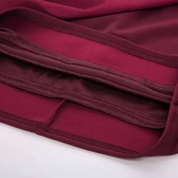 Kate Kasin Wear to Work Pencil Skirts for Women Elastic High Waist Wrap Front Knee Length Bodycon Skirt Tummy Control Wine Red