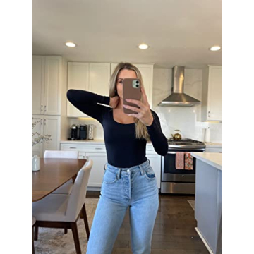 Almere Basics Long Sleeve Bodysuit for Women in Black