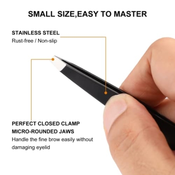 SetSail Tweezers, 7 Pack Precision Tweezers for Women Best Professional Stainless Steel Eyebrow kits with Case for Shaping Eyebrows, Hair Removal