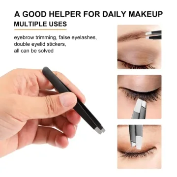 SetSail Tweezers, 7 Pack Precision Tweezers for Women Best Professional Stainless Steel Eyebrow kits with Case for Shaping Eyebrows, Hair Removal