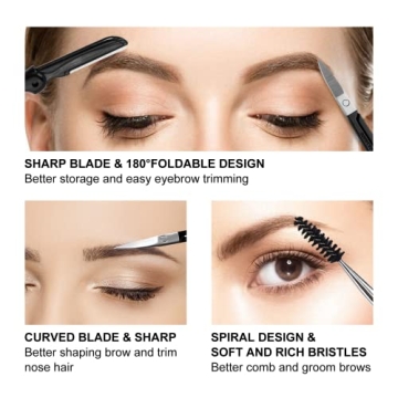 SetSail Tweezers, 7 Pack Precision Tweezers for Women Best Professional Stainless Steel Eyebrow kits with Case for Shaping Eyebrows, Hair Removal