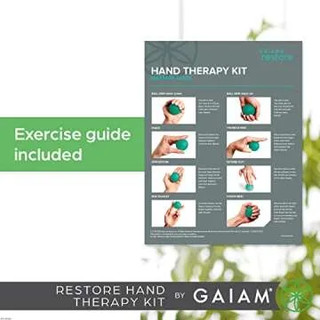 Gaiam Restore Hand Therapy Exercise Ball Kit - 3-Level Hand Grip Strengthener Massage Balls (Soft, Medium, Firm) for Physical Therapy & Hand Pain Relief, Ease Muscle Tension with Hand Balls - Set of 3