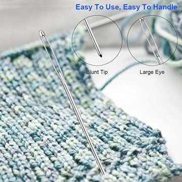 Stainless Steel Large Eye Blunt Needles Set for Crafts