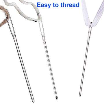 Stainless Steel Large Eye Blunt Needles Set for Crafts