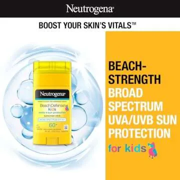 Neutrogena Beach Defense Kids Sunscreen Stick, Water-Resistant Sunscreen for Children, Broad Spectru...