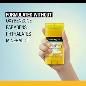 Neutrogena Beach Defense Kids Sunscreen Stick, Water-Resistant Sunscreen for Children, Broad Spectrum SPF 60+ for UVA/UVB Sun Protection, Oxybenzone-Free Sunscreen, 1.5 oz, 2 Pack