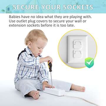 4our Kiddies Baby-Proof Outlet Covers (60 Pack) - Child Safety Electric Plug Protectors to Prevent Power Shock