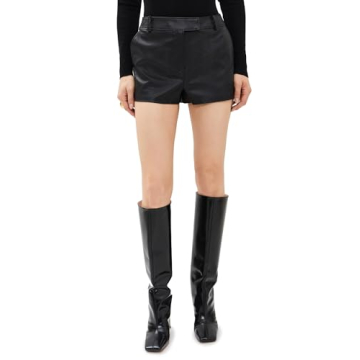 WAYF Women's Ruby Faux Leather Black Shorts – XS