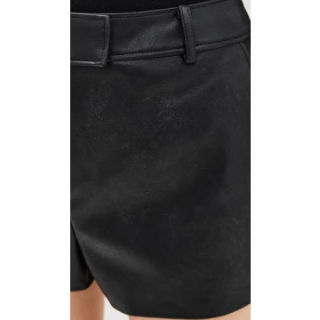 WAYF Ruby Faux Leather Black Shorts for Women – XS