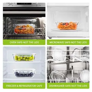 BAYCO Large Glass Meal Prep Containers Set of 5