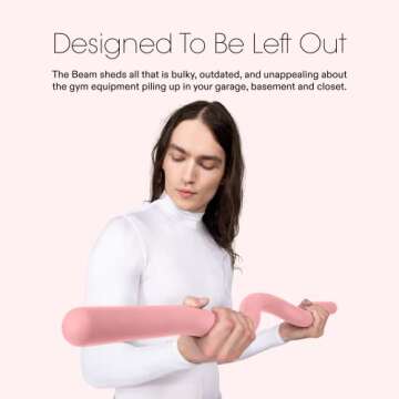 Bala Beam, 15lb, Strength Training | Press, Curl, Row, Squat and Lunge | Blush