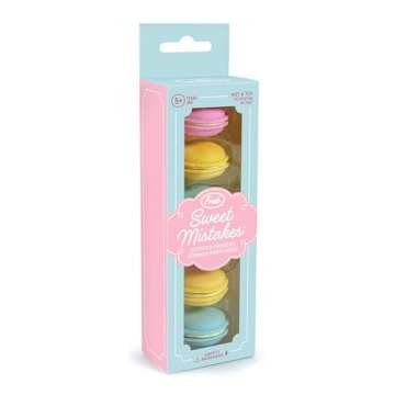 Genuine Fred Sweet Mistakes Macaron Erasers, Set of 6, Scented, Fun for School, Home, or Office