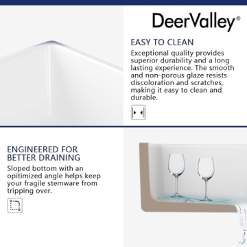 DeerValley Fireclay Farmhouse Sink Durable Stylish Functional