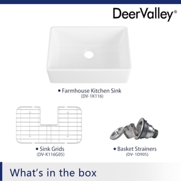 DeerValley Fireclay Farmhouse Sink Durable Stylish Functional