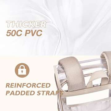 mommore Clear Backpack Heavy Duty Large Clear Backpacks for School Transparent PVC See Through Bookbag for College Work Travel