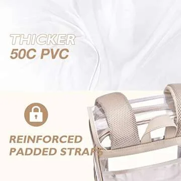 mommore Clear Backpack Heavy Duty Large Clear Backpacks for School Transparent PVC See Through Bookbag for College Work Travel