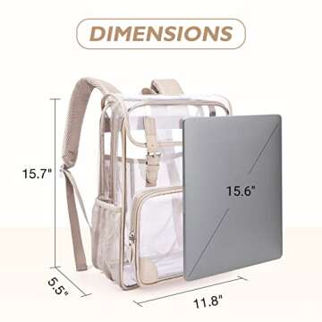 mommore Clear Backpack Heavy Duty Large Clear Backpacks for School Transparent PVC See Through Bookbag for College Work Travel