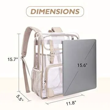 mommore Clear Backpack Heavy Duty Large Clear Backpacks for School Transparent PVC See Through Bookbag for College Work Travel