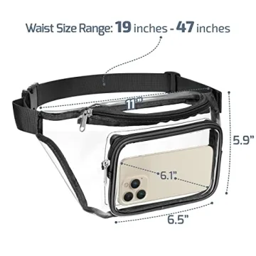 Stadium Approved Clear Fanny Pack for Concerts Sports Events
