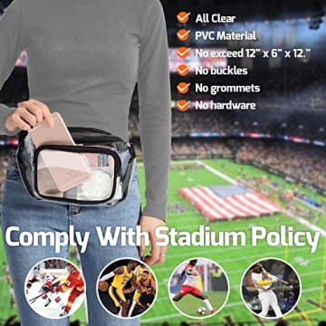 Stadium Approved Clear Fanny Pack for Concerts Sports Events
