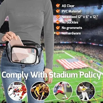 Stadium Approved Clear Fanny Pack for Concerts Sports Events
