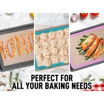 Zulay Kitchen Silicone Baking Mat Set - 2 Pack Nonstick Mats