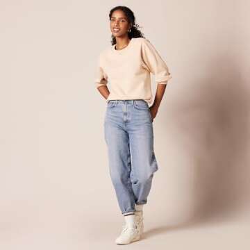 Amazon Essentials Women's French Terry Fleece Sleeve Detail Crewneck Sweatshirt