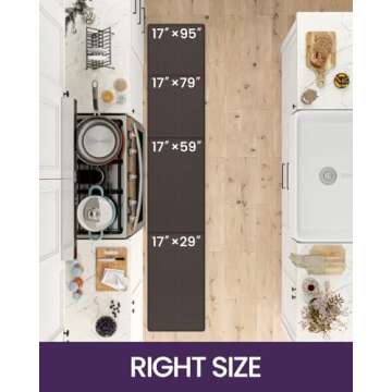 DEXI Kitchen Mats for Floor Cushioned Anti Fatigue, Set of 2, 17x29+17x59, Waterproof Stain Resistan...