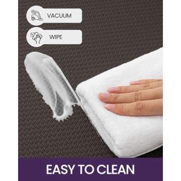 DEXI Kitchen Mats for Floor Cushioned Anti Fatigue, Set of 2, 17x29+17x59, Waterproof Stain Resistant Standing Mat, Supportive Memory Foam Rugs for Front Sink Office Laundry, Brown