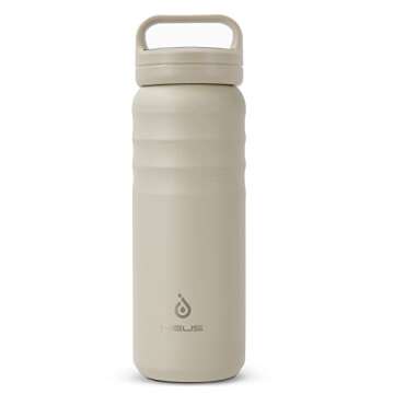 IDEUS Insulated Stainless Steel Water Bottle with 2 Leak-Proof Lids, Thermal Water Flask for Hiking Biking, 24oz, Celadon