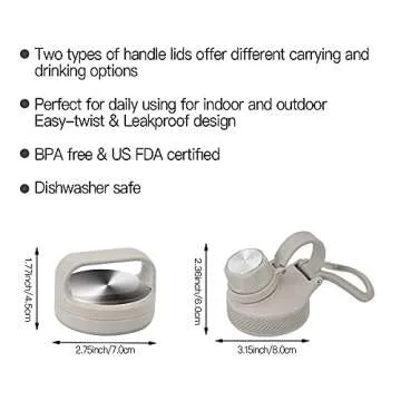 IDEUS Insulated Stainless Steel Water Bottle 24oz Leak-Proof