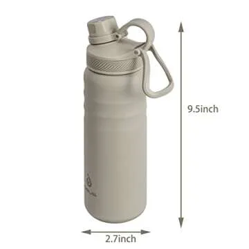 IDEUS Insulated Stainless Steel Water Bottle 24oz Leak-Proof